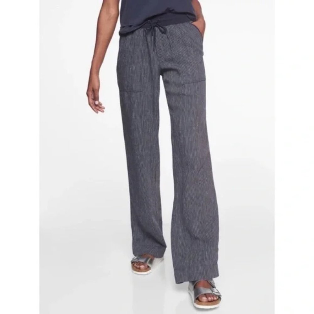 ATHLETA Stripe Bali Linen Trousers